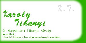 karoly tihanyi business card