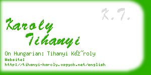 karoly tihanyi business card